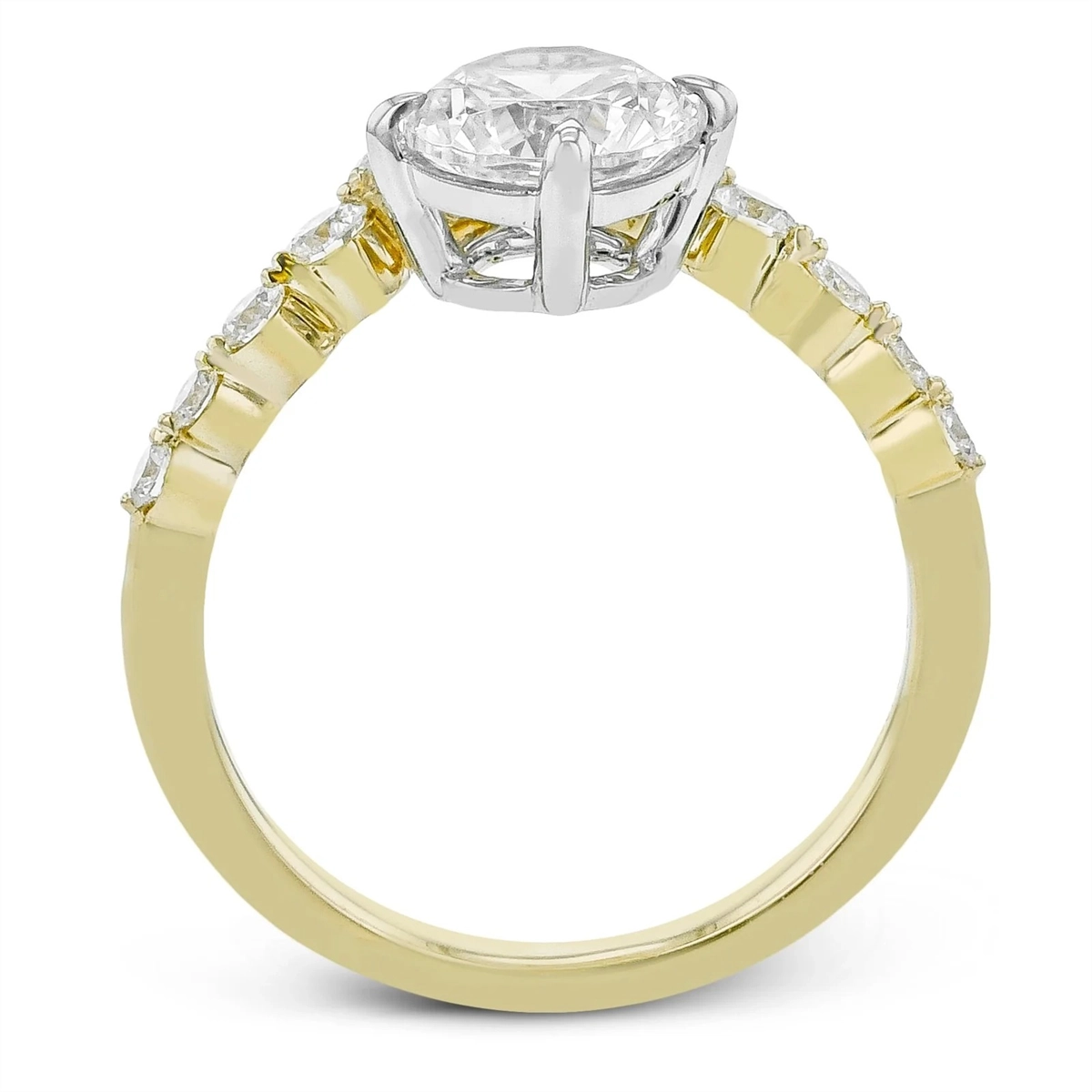 Simon G Engagement Rings in Mixed Metals containing Diamond LR4159-YW