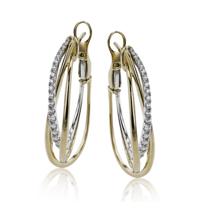 Simon G Earrings in Mixed Metals containing Diamond LE4677-WY