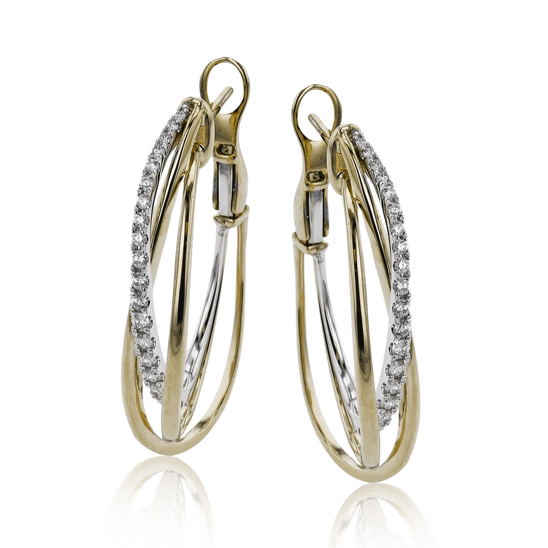 Simon G Earrings in Mixed Metals containing Diamond LE4677-WY