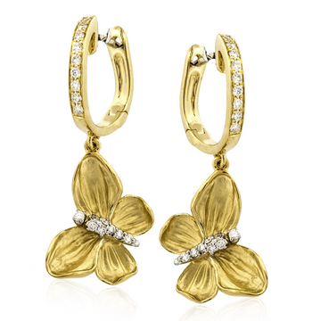 Simon G Earrings in Mixed Metals containing Diamond DE277-YW