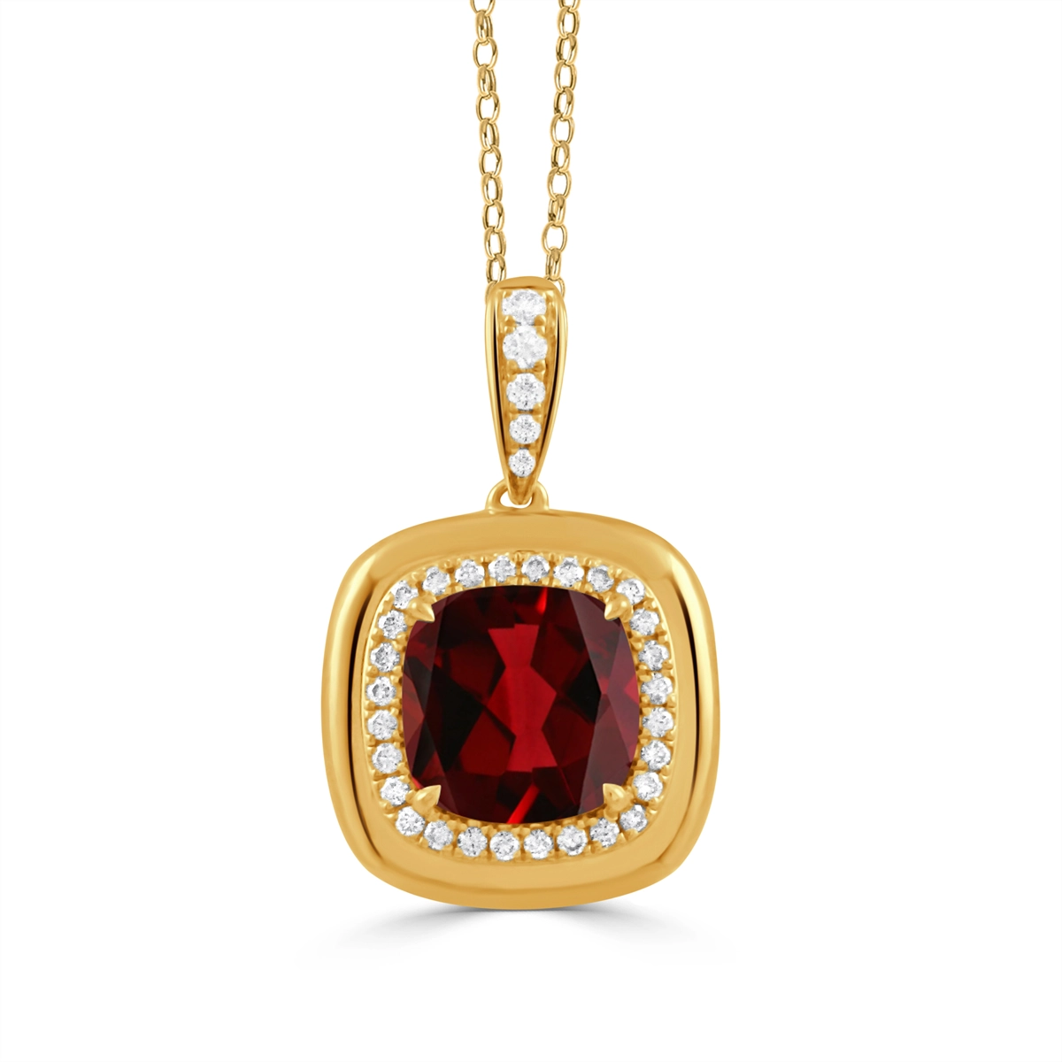 Doves Pendants in Yellow Gold containing Garnet, Multi-gemstone, Diamond P11232GT