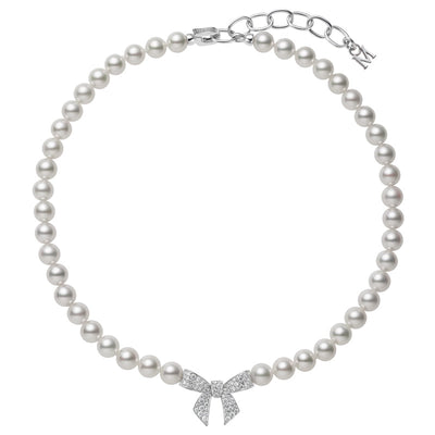 Mikimoto Necklaces in White Gold containing Multi-gemstone, Diamond, Pearl MNQ10109ADXW