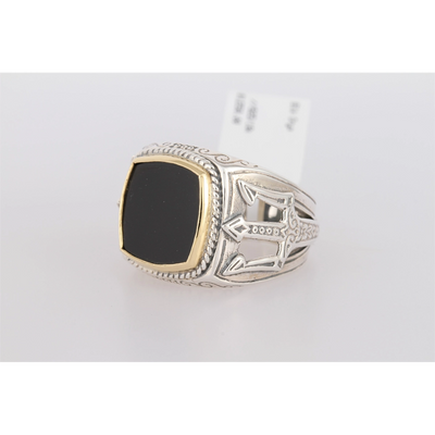 Konstantino Rings in Mixed Metals containing Black onyx DKJ1040-130-S10