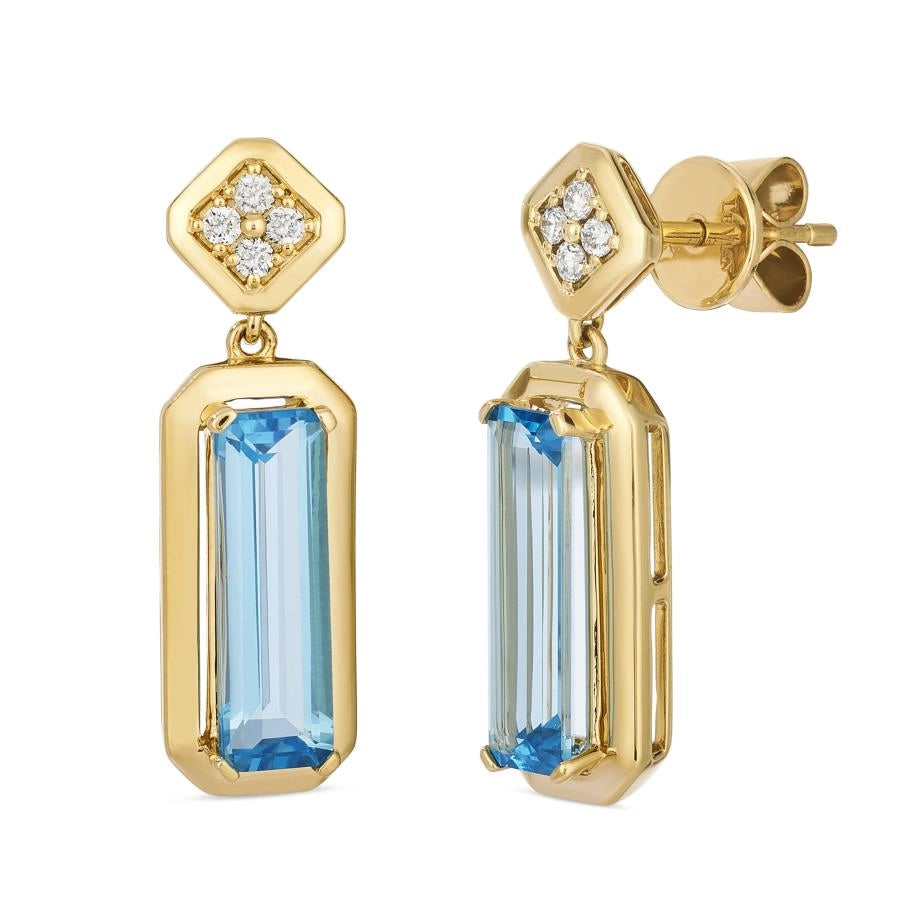 Le Vian Earrings in Yellow Gold containing Blue topaz , Multi-gemstone, Diamond JOLF51