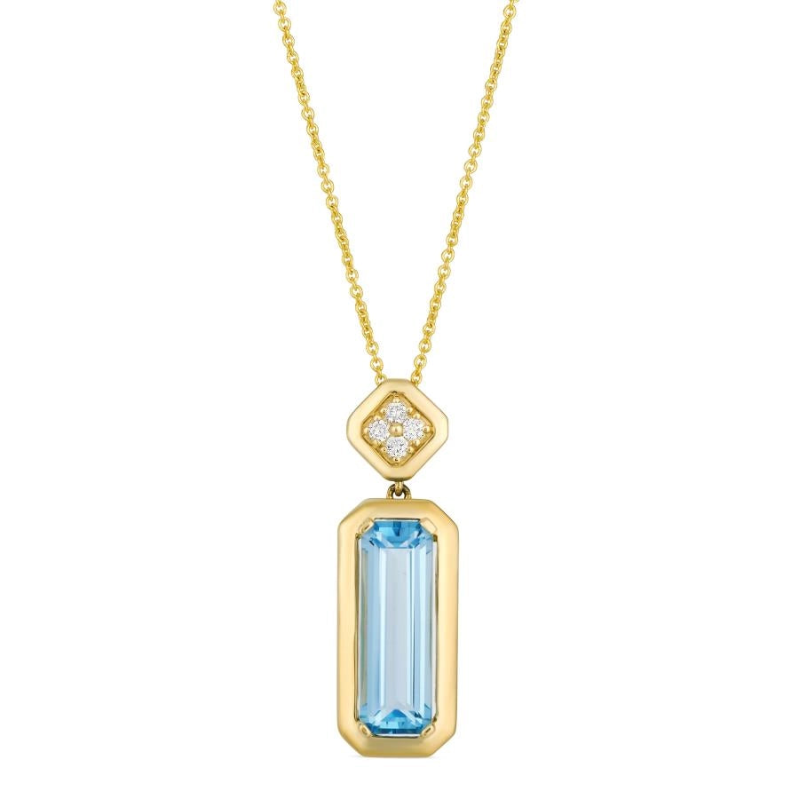 Le Vian Necklaces in Yellow Gold containing Blue topaz , Multi-gemstone, Diamond JOLF52