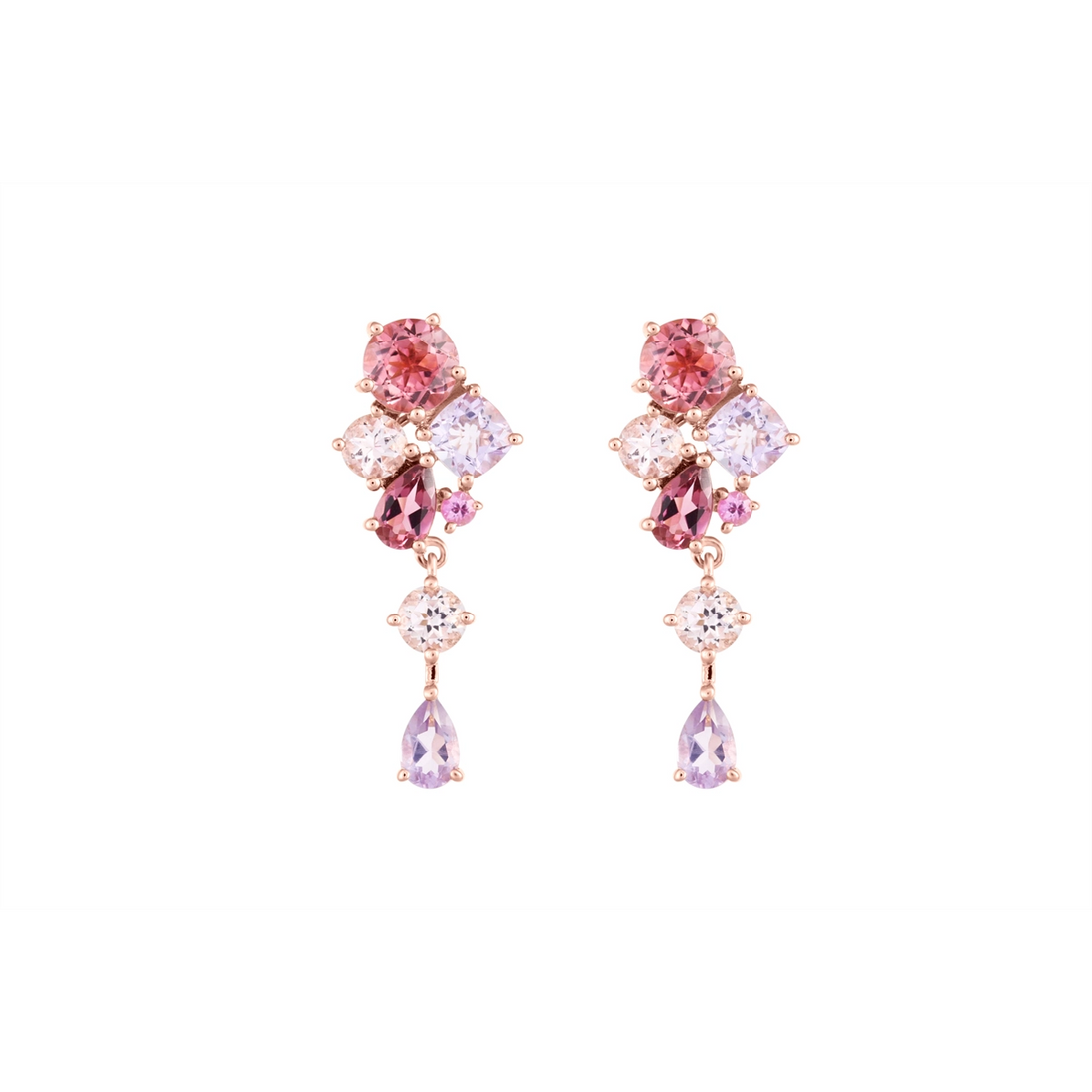 Le Vian Earrings in Rose Gold containing Amethyst, Pink tourmaline, Other, Multi-gemstone TTCU5E