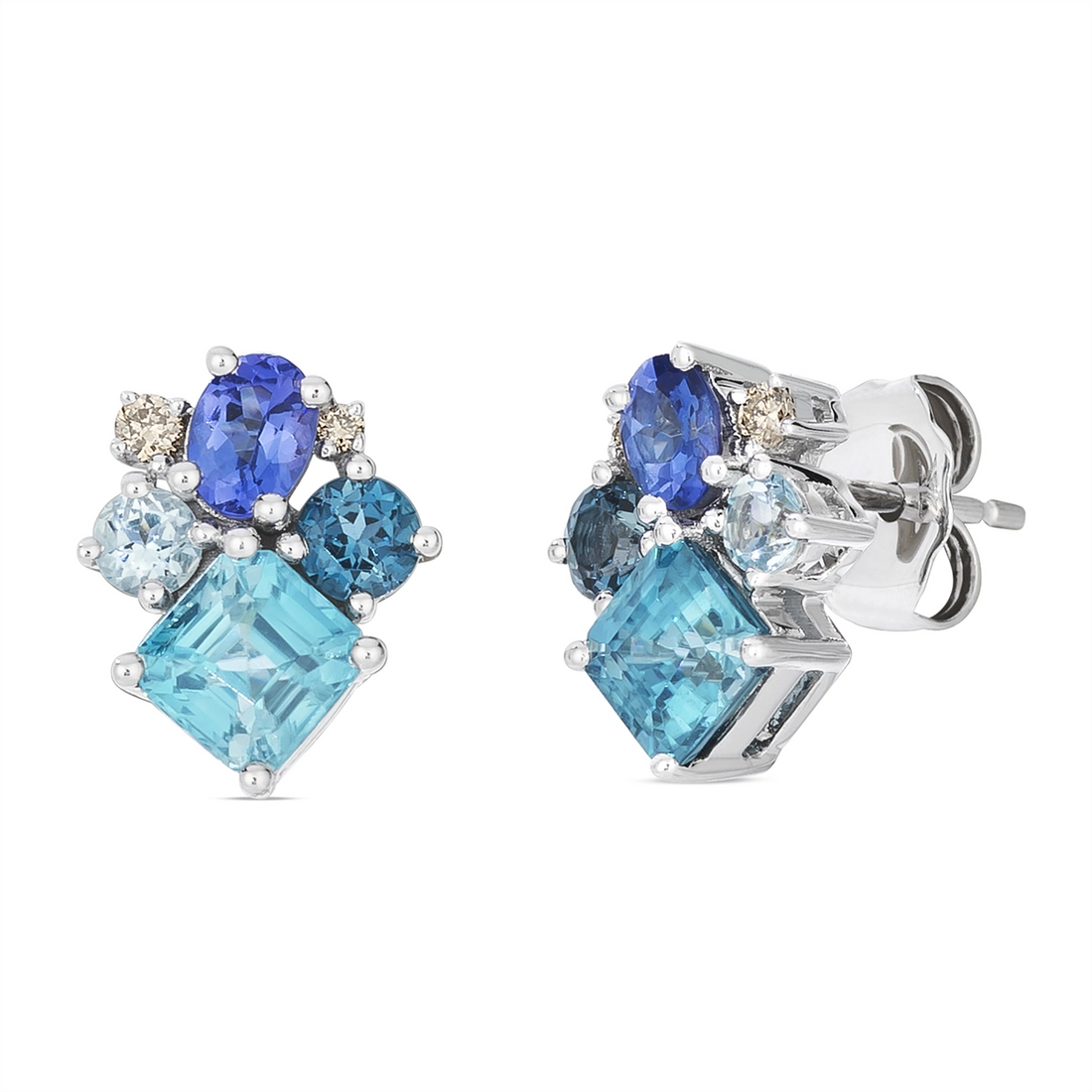 Le Vian Earrings in White Gold containing Blue topaz , London blue topaz, Tanzanite, Other, Multi-gemstone TTOV2E