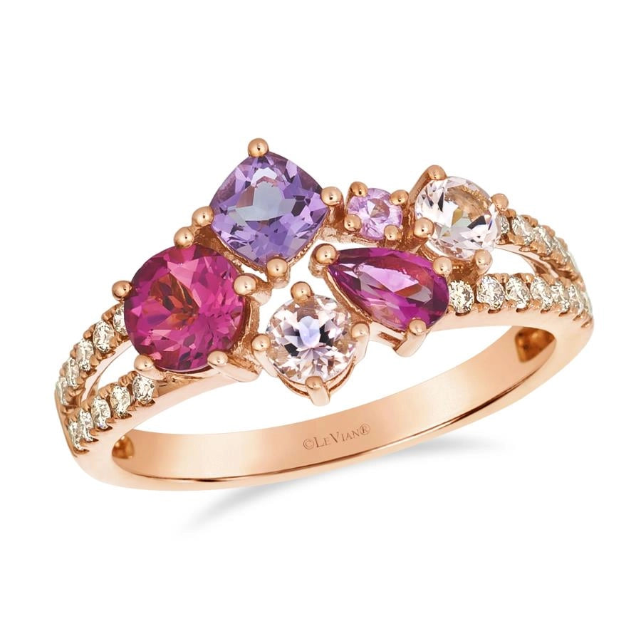 Le Vian Rings in Rose Gold containing Amethyst, Pink tourmaline, Other, Multi-gemstone, Diamond TTCU5R