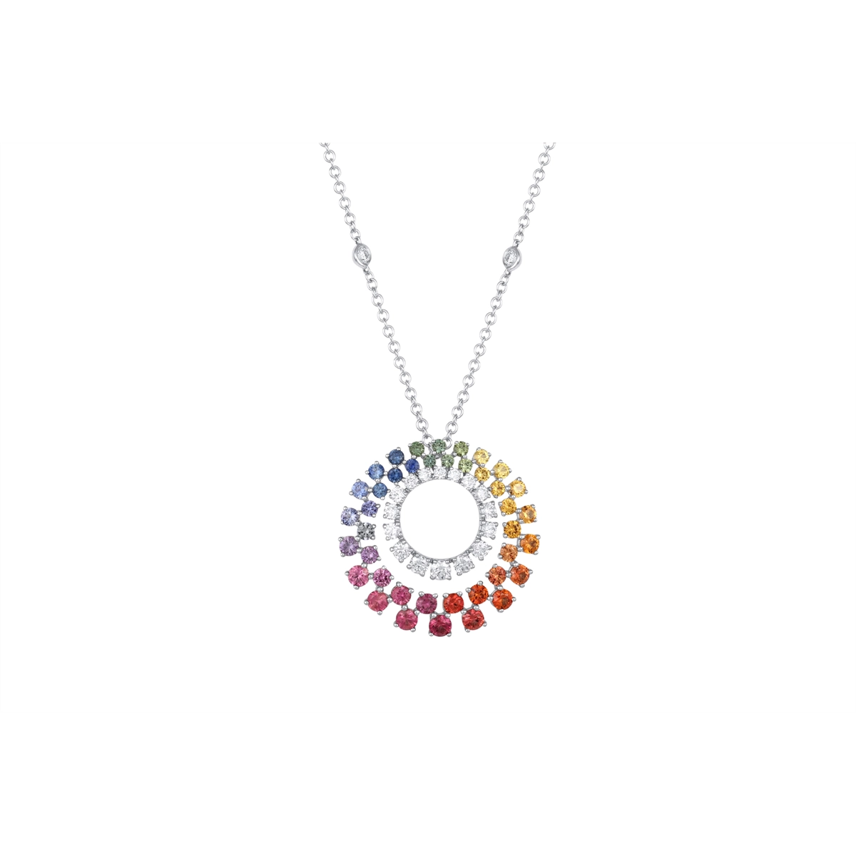 Necklaces Necklaces in White Gold containing Other, Multi-gemstone, Diamond, Sapphire 454006