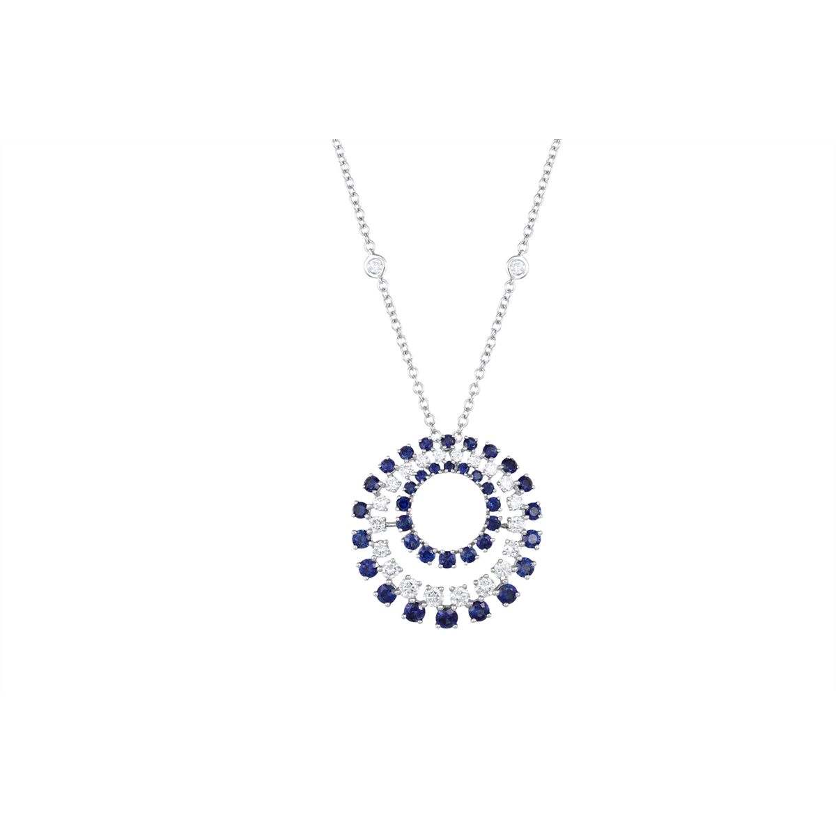 Necklaces Necklaces in White Gold containing Multi-gemstone, Diamond, Sapphire 454007