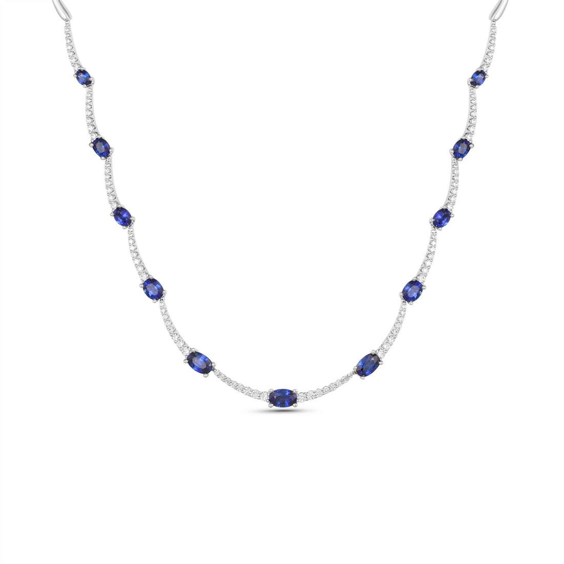 Necklaces Necklaces in White Gold containing Multi-gemstone, Diamond, Sapphire 454008