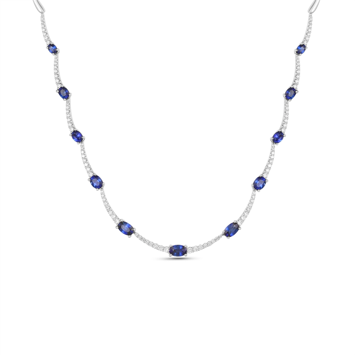 Necklaces Necklaces in White Gold containing Multi-gemstone, Diamond, Sapphire 454008