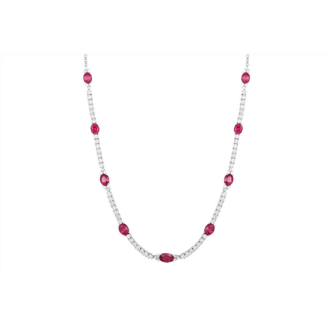 Necklaces Necklaces in White Gold containing Multi-gemstone, Diamond, Ruby 454009