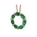 Necklaces Necklaces in Yellow Gold containing Multi-gemstone, Diamond, Emerald 454130