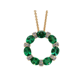 Necklaces Necklaces in Yellow Gold containing Multi-gemstone, Diamond, Emerald 454130