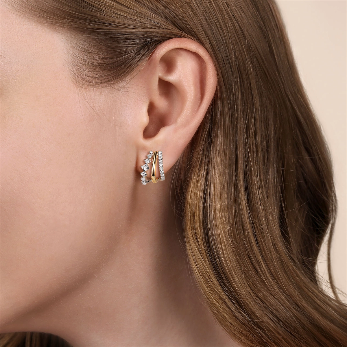 Gabriel & Co Earrings in Mixed Metals containing Diamond EG15329M45JJ