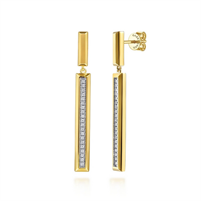 Gabriel & Co Earrings in Yellow Gold containing Diamond EG15521Y45JJ