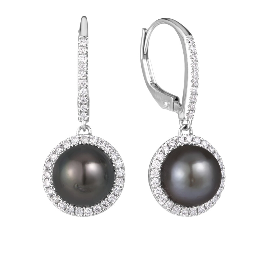Earrings Earrings in White Gold containing Diamond, Pearl 454457