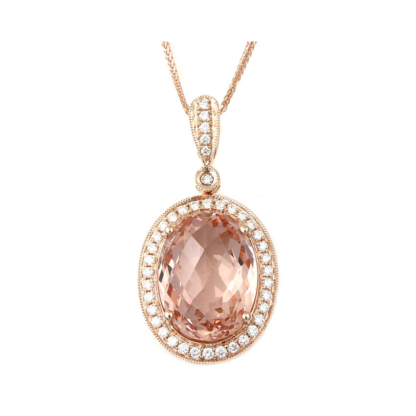 Necklaces Necklaces in Rose Gold containing Diamond, Morganite 454462