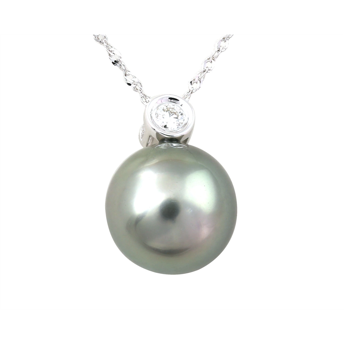 Necklaces Necklaces in White Gold containing Diamond, Pearl 454463
