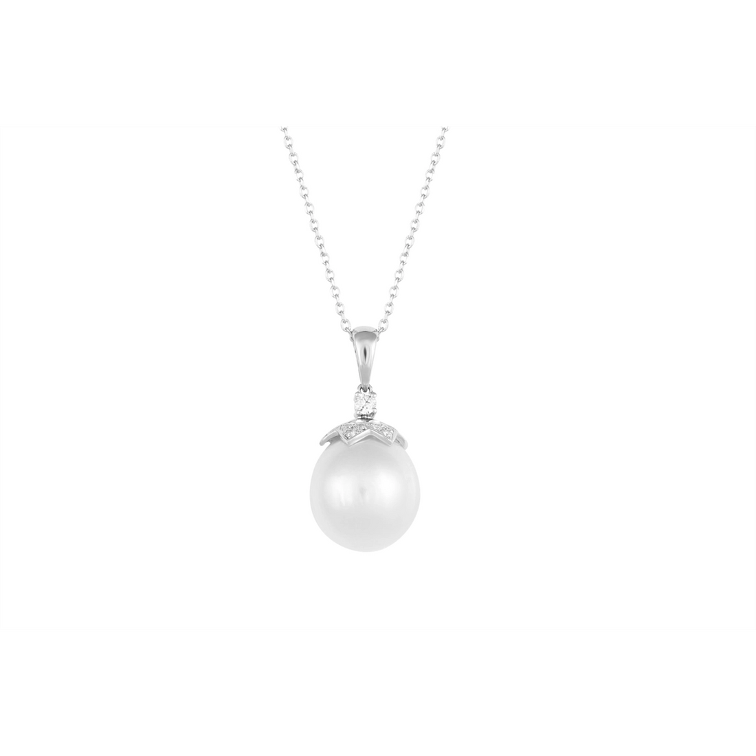 Necklaces Necklaces in White Gold containing Diamond, Pearl 454464