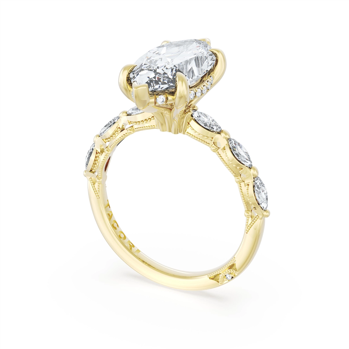 Tacori Engagement Rings in Yellow Gold containing Diamond 422 2.5 MQ 14X7 Y