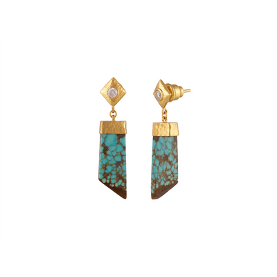 Gurhan Earrings in Yellow Gold containing Multi-gemstone, Diamond, Turquoise OKE-YG-TQ-11-0688