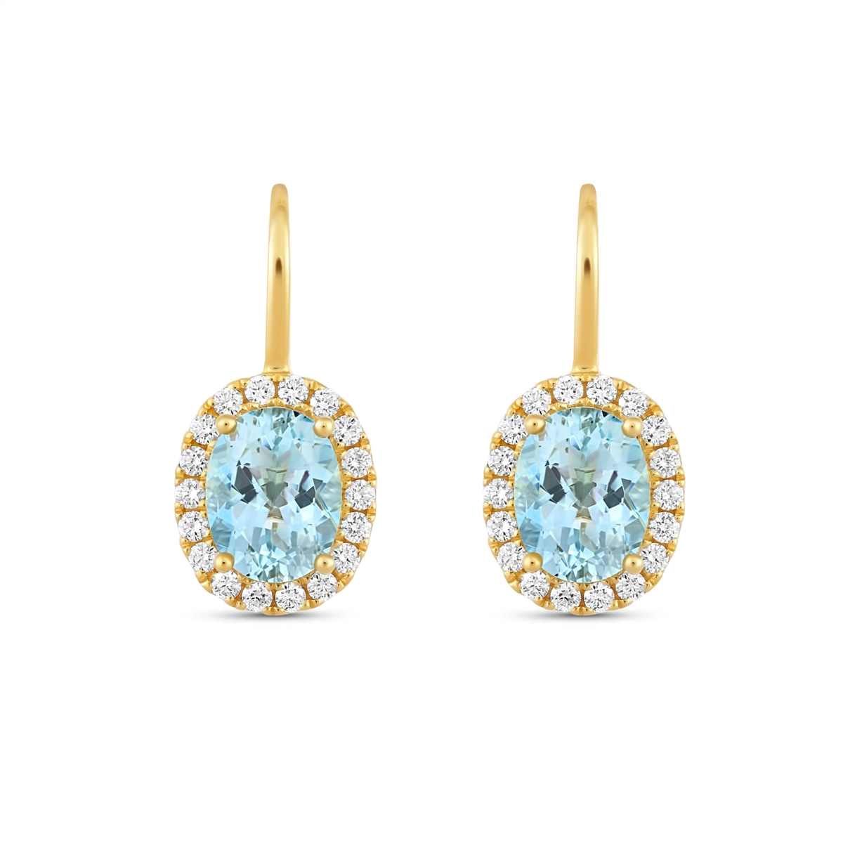 Earrings Earrings in Yellow Gold containing Aquamarine, Multi-gemstone, Diamond 454748
