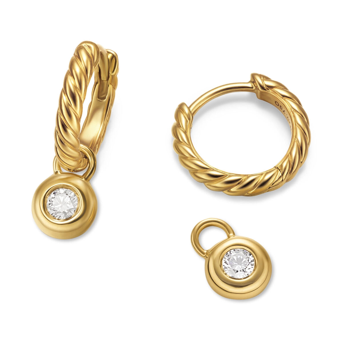 David Yurman Earrings in Yellow Gold containing Diamond E18444D88ADI