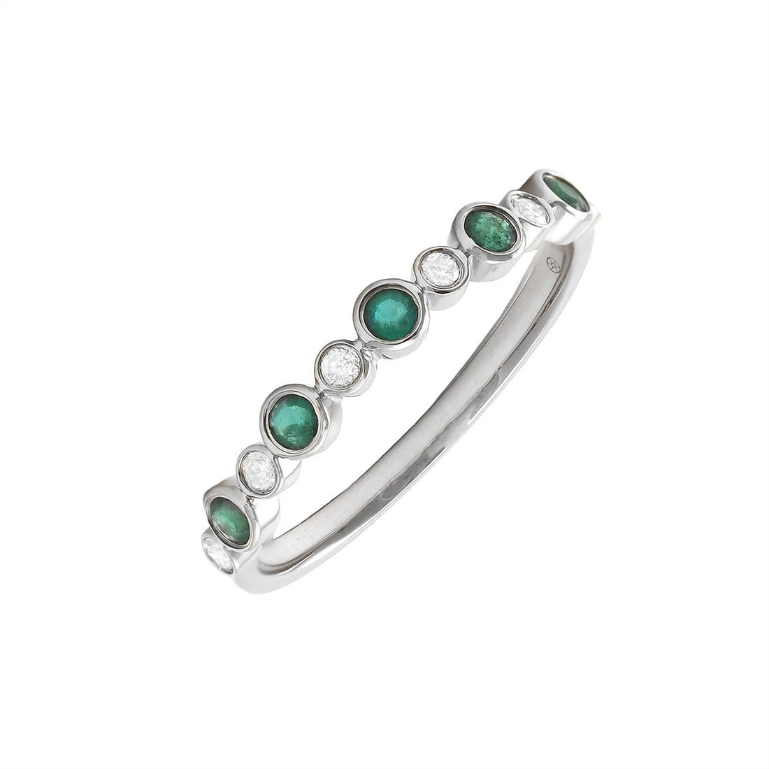 Wedding Bands Wedding Rings in White Gold containing Multi-gemstone, Diamond, Emerald 454954