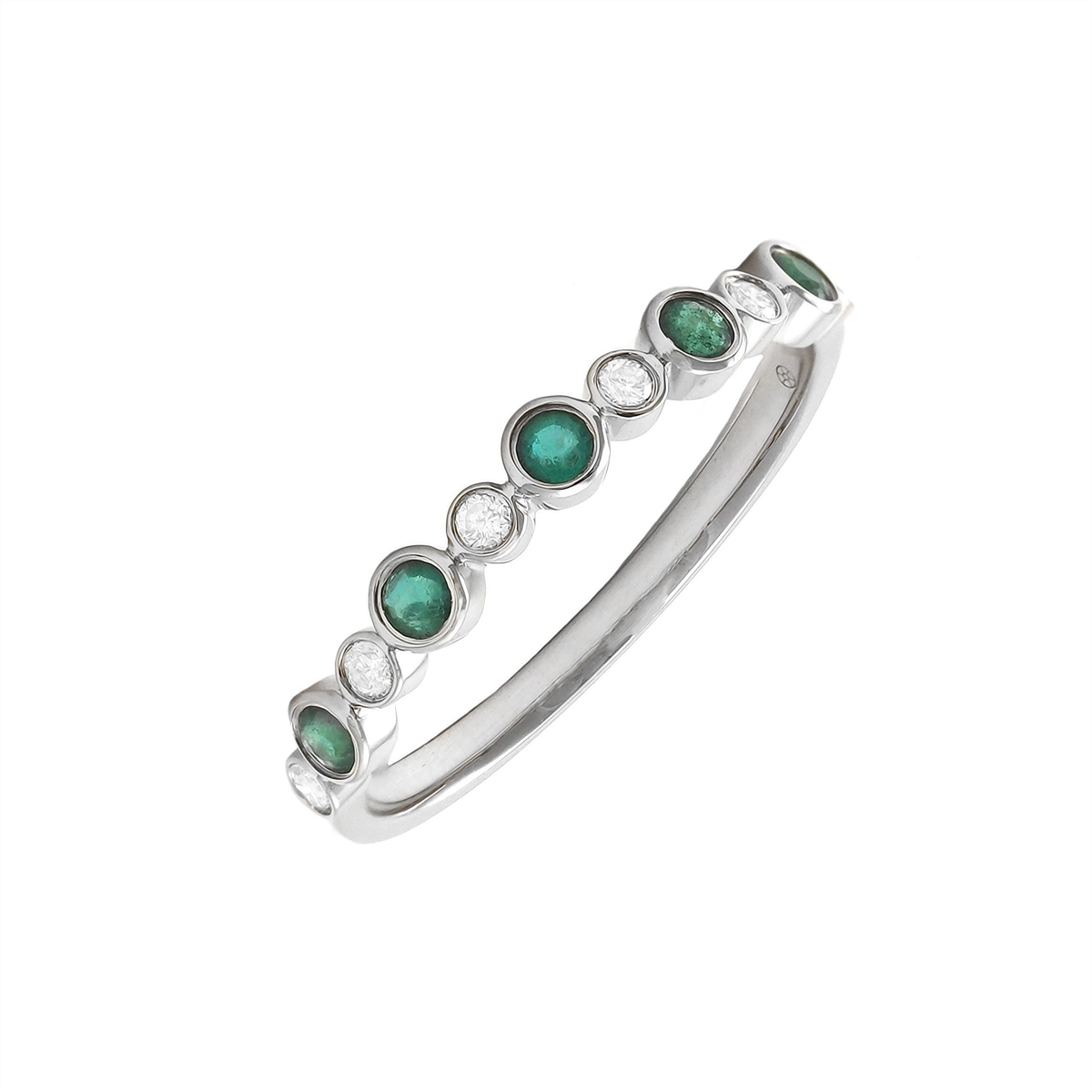 Wedding Bands Wedding Rings in White Gold containing Multi-gemstone, Diamond, Emerald 454954
