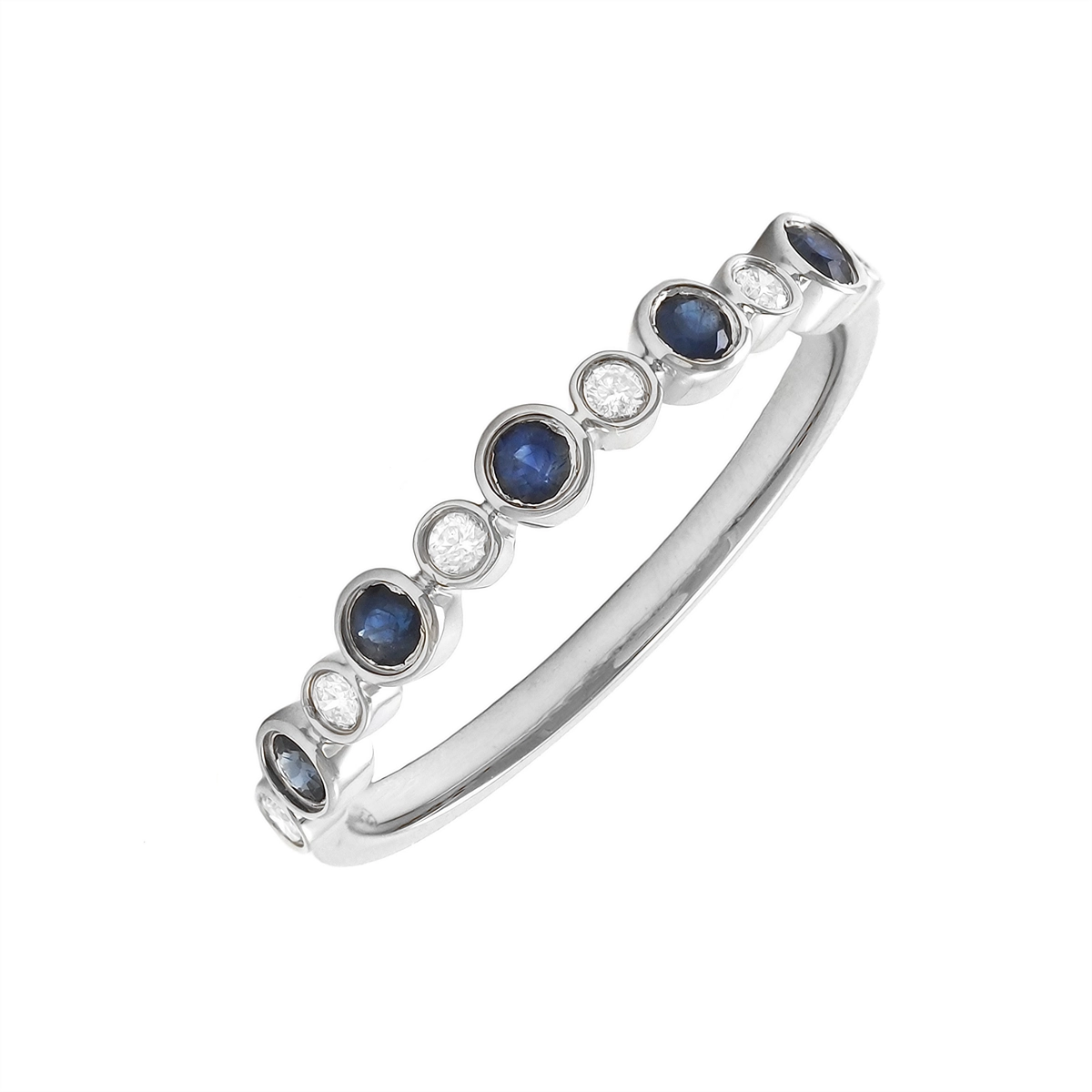 Wedding Bands Wedding Rings in White Gold containing Multi-gemstone, Diamond, Sapphire 454957