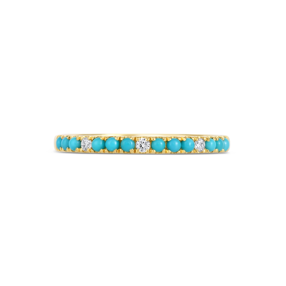 Wedding Bands Rings in Yellow Gold containing Multi-gemstone, Diamond, Turquoise 454960