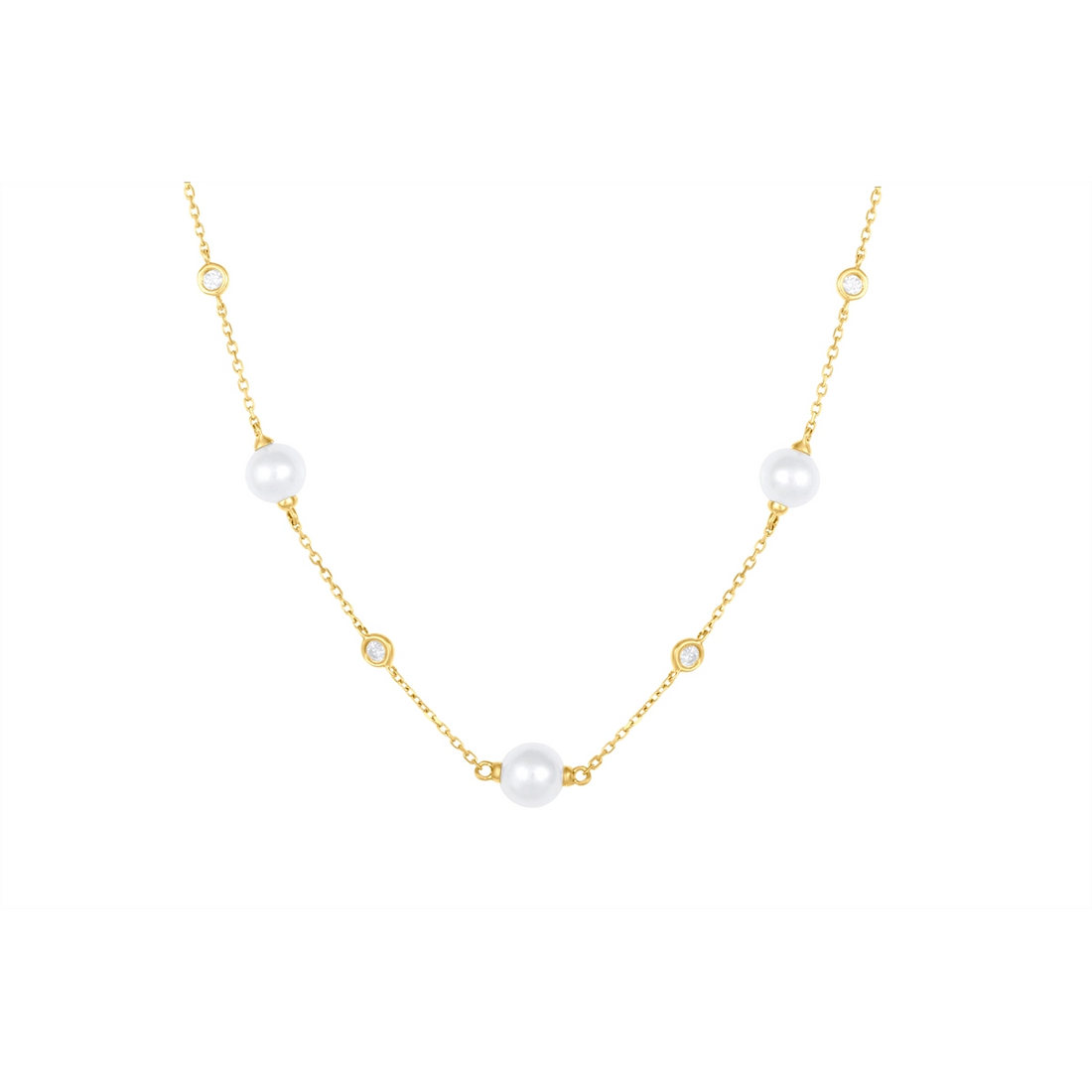 Necklaces Necklaces in Yellow Gold containing Multi-gemstone, Diamond, Pearl 454966