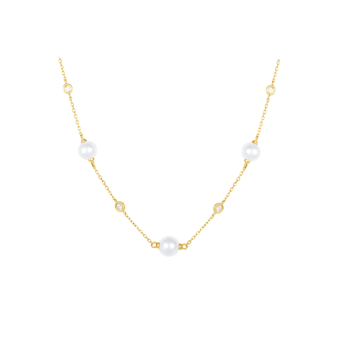 Necklaces Necklaces in Yellow Gold containing Multi-gemstone, Diamond, Pearl 454966