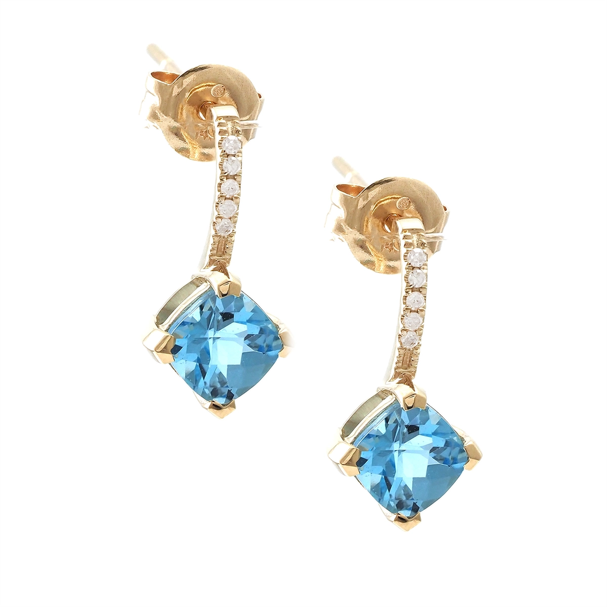 Earrings Earrings in Yellow Gold containing Blue topaz , Multi-gemstone, Diamond 454989