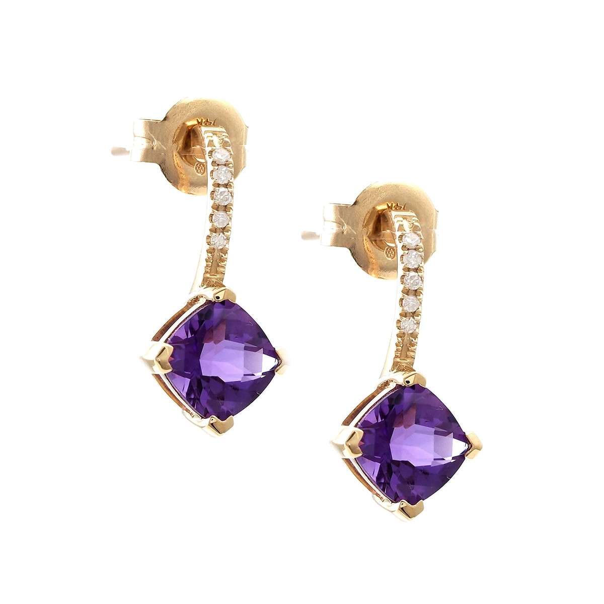 Earrings Earrings in Yellow Gold containing Amethyst, Multi-gemstone, Diamond 454990