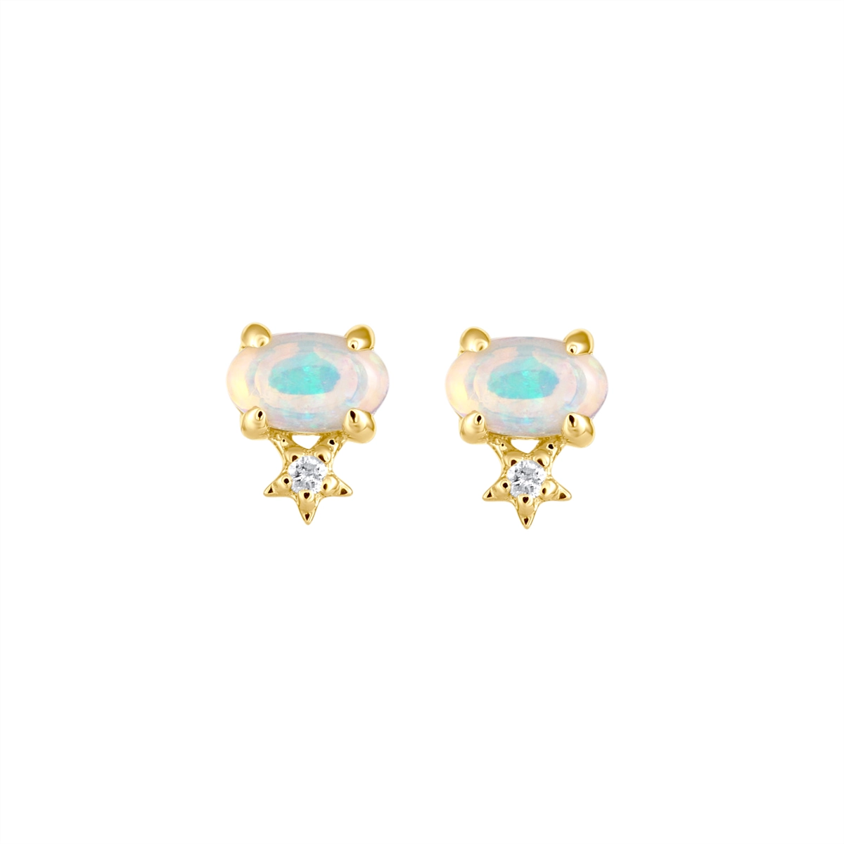 Earrings Earrings in Yellow Gold containing Opal, Multi-gemstone, Diamond 454994