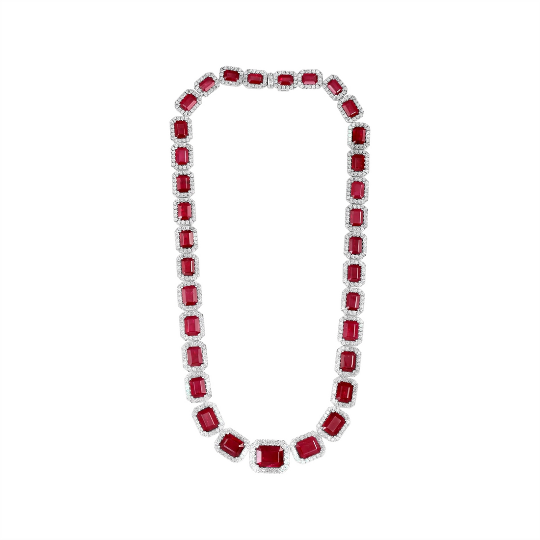 Necklaces Necklaces in White Gold containing Multi-gemstone, Diamond, Ruby 455378