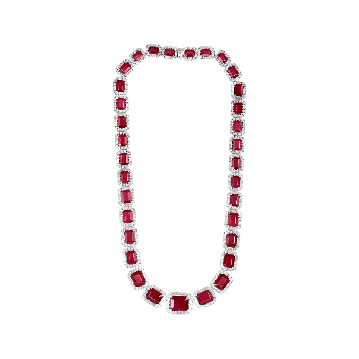 Necklaces Necklaces in White Gold containing Multi-gemstone, Diamond, Ruby 455378