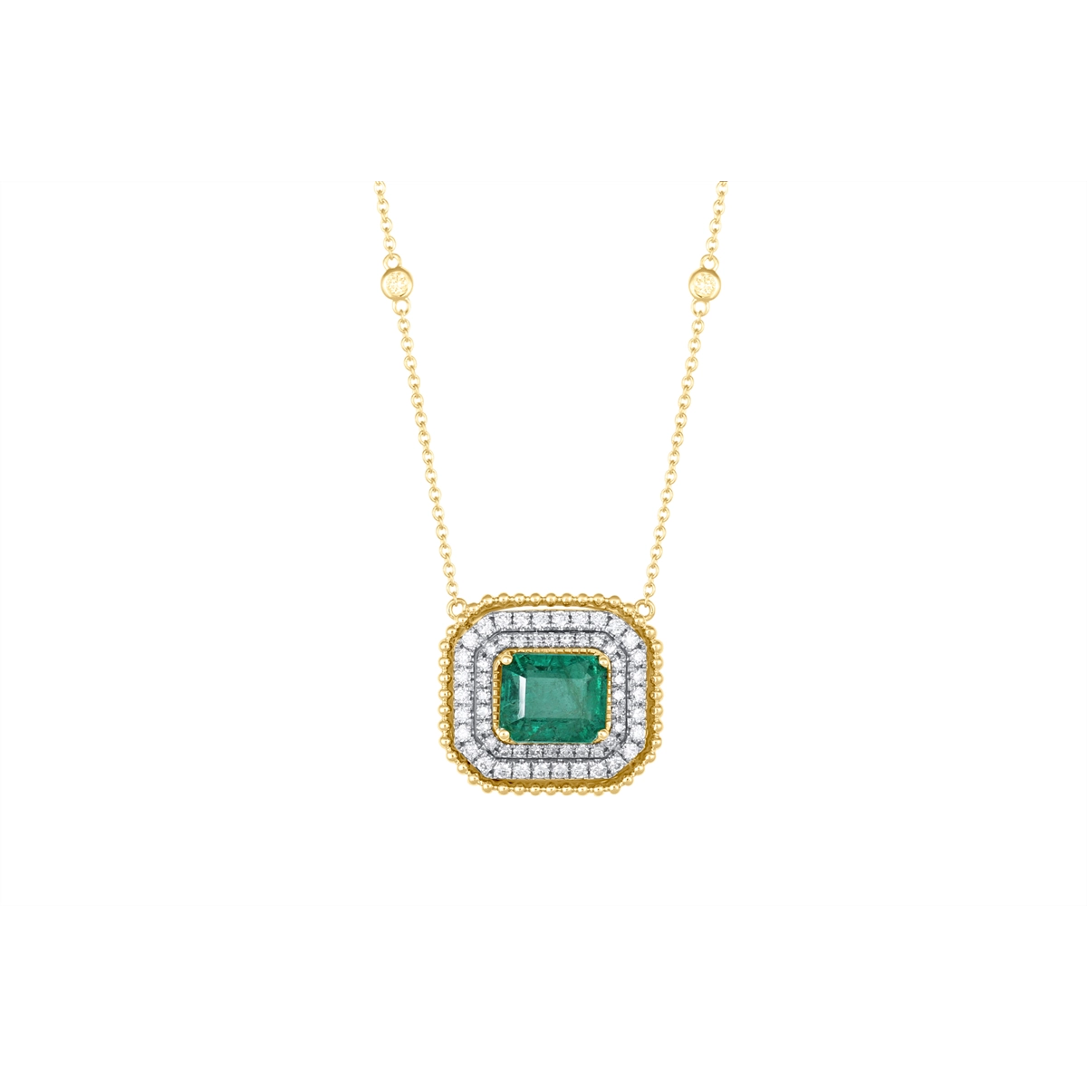 Necklaces Necklaces in Mixed Metals containing Diamond, Emerald 455716