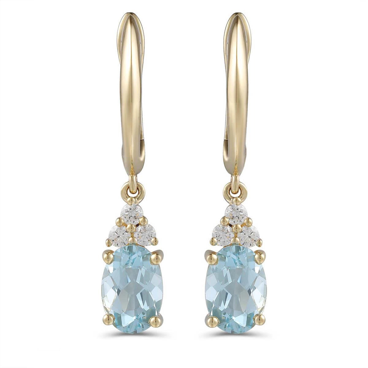 Earrings Earrings in Yellow Gold containing Aquamarine, Multi-gemstone, Diamond 456202