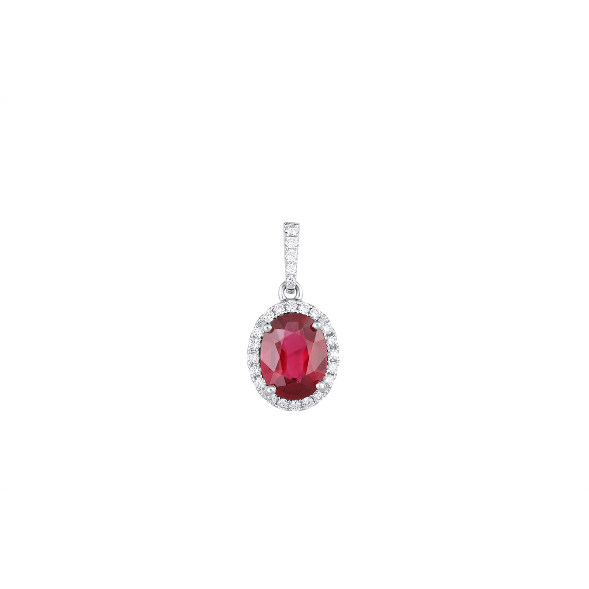 Pendants Pendants in White Gold containing Multi-gemstone, Diamond, Ruby 456220