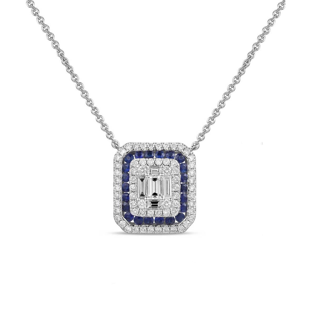 Necklaces Necklaces in White Gold containing Multi-gemstone, Diamond, Sapphire 456249