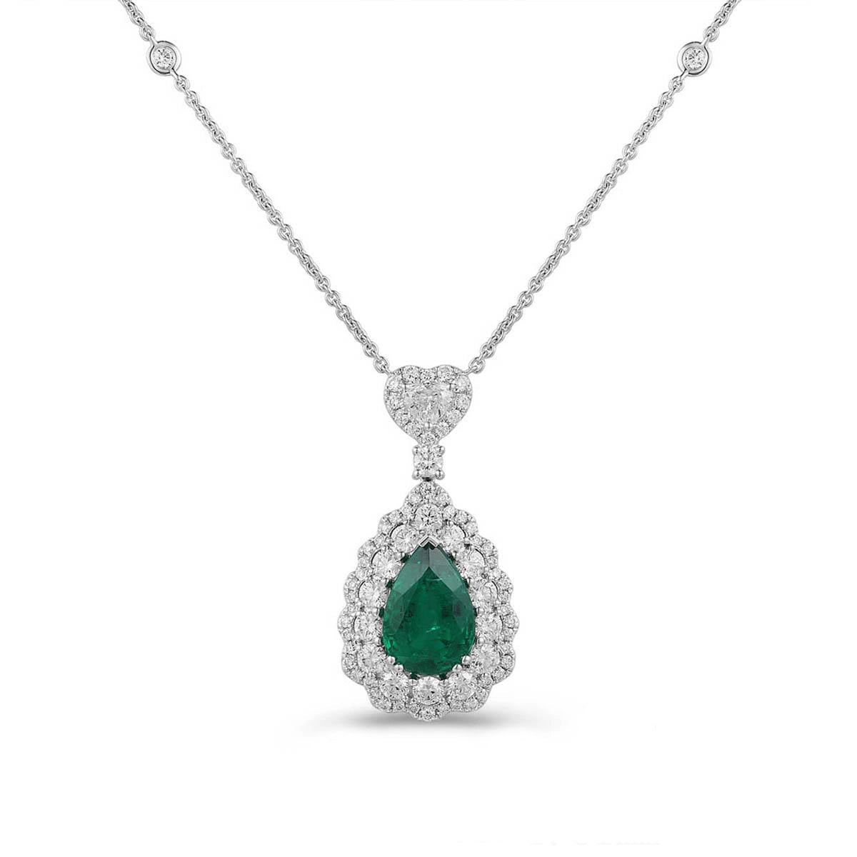 Necklaces Necklaces in White Gold containing Multi-gemstone, Diamond, Emerald 456255