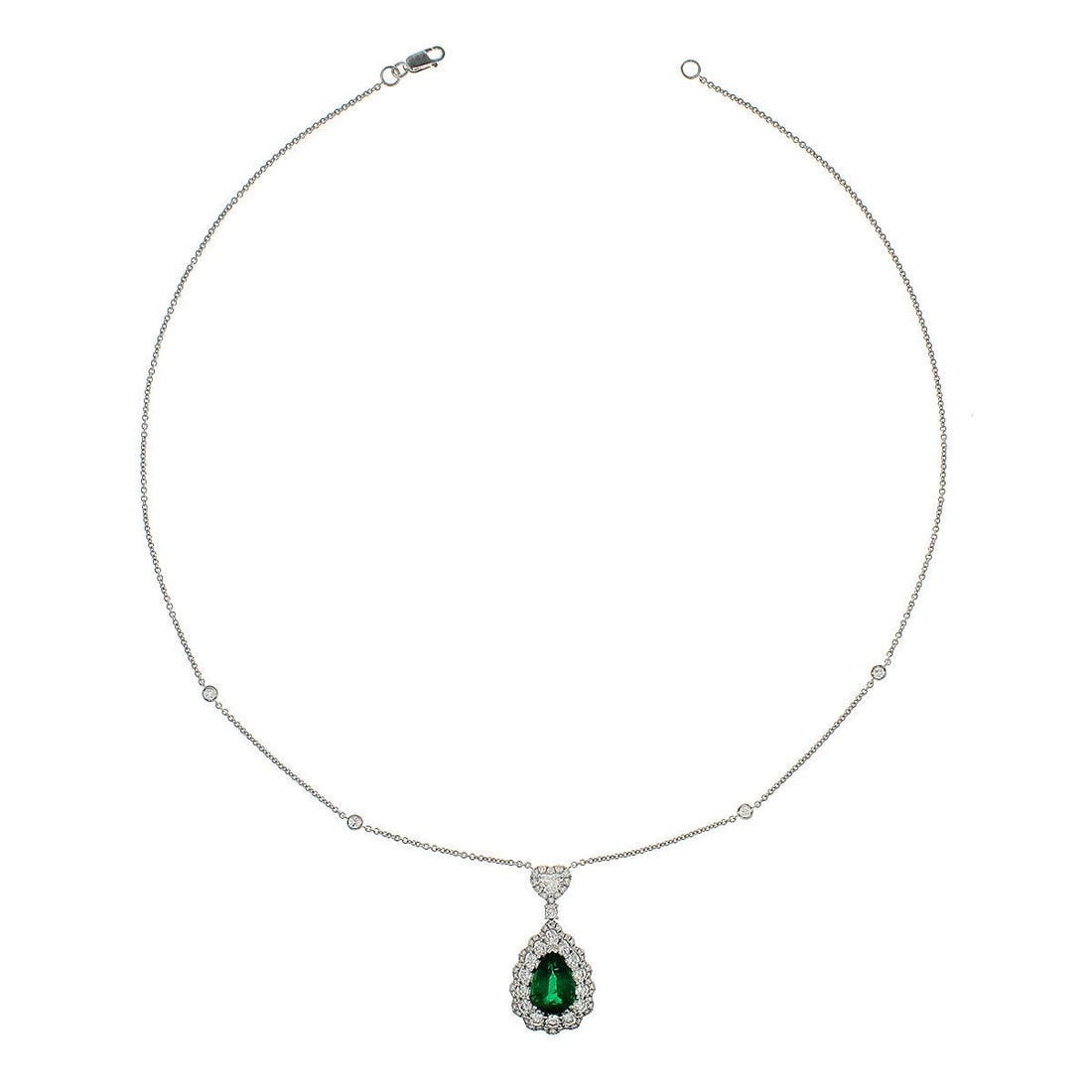 Necklaces Necklaces in White Gold containing Multi-gemstone, Diamond, Emerald 456255