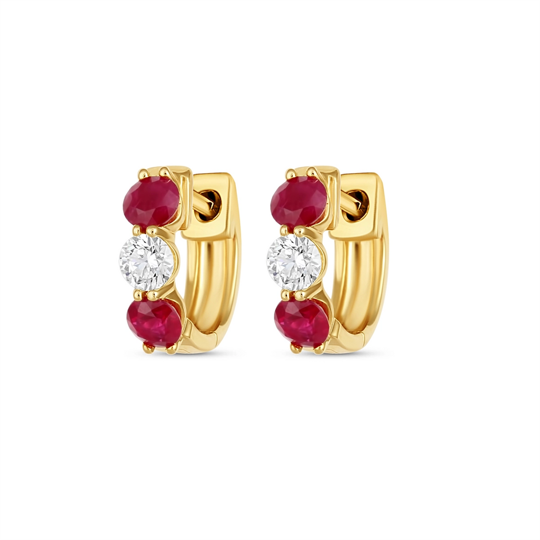 Earrings Earrings in Yellow Gold containing Multi-gemstone, Diamond, Ruby 456413