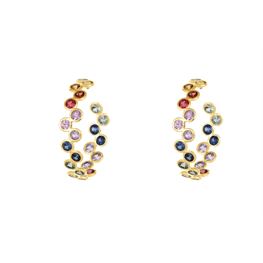 Earrings Earrings in Yellow Gold containing Other, Multi-gemstone, Sapphire 456422