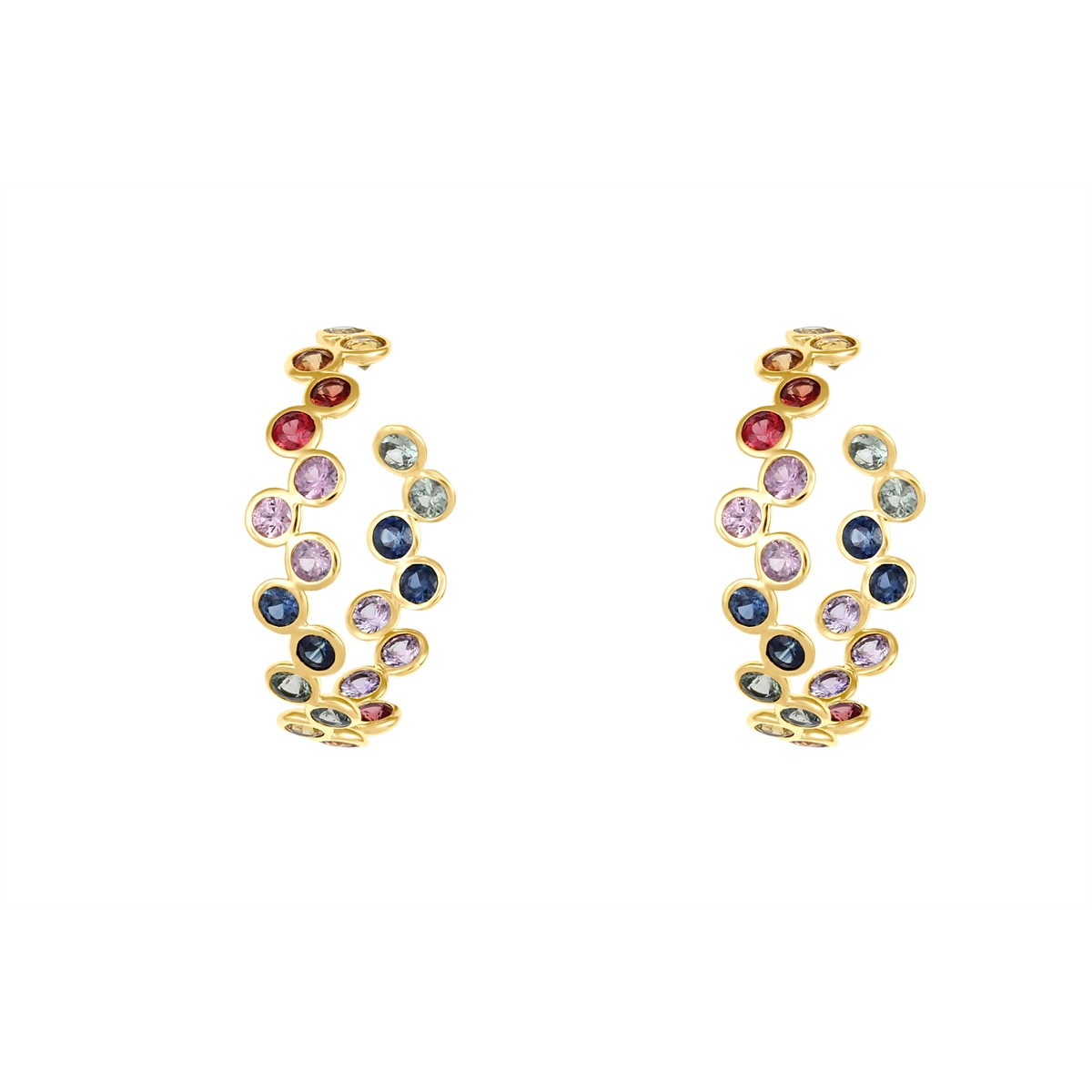 Earrings Earrings in Yellow Gold containing Other, Multi-gemstone, Sapphire 456422