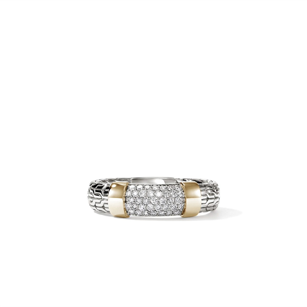 John Hardy Rings in Mixed Metals containing Diamond RZZP988702DIX7